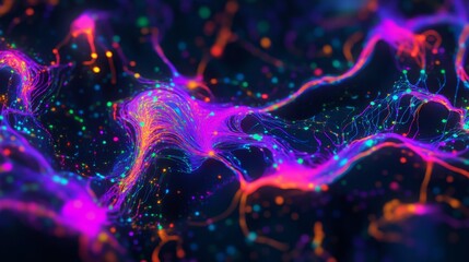 Poster - Illuminating data flow digital realm visual art abstract environment creative perspective network pathways