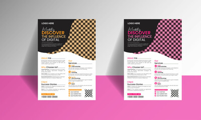 modern business flyer template, corporate marketing business flyer, abstract business flyer and crea