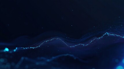 Poster - Abstract data visualization, trend analysis, dark background. Possible use Stock photo