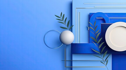Poster - A sleek blue background with subtle geometric shapes, including squares and crosses