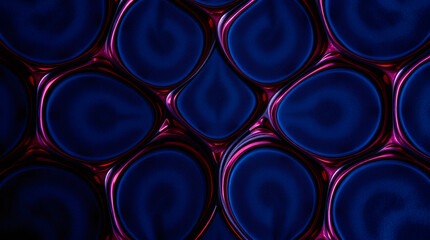 Poster - Colorful abstract pattern with shapes and vibrant hues in deep blue background 