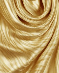 Poster - Abstract close up of golden fabric with swirling texture and subtle light reflections. Luxurious and elegant material with rich, warm tones.