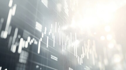 Poster - Abstract financial data display with light flare, suitable for business, finance, technology, or data visualization