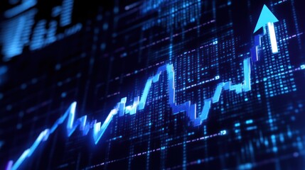 Poster - abstract digital chart showing upward trend
