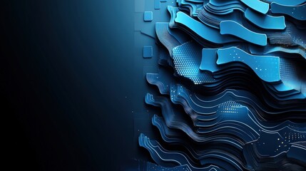 Aufkleber - Enchanting blue abstract background with subtle gradients and soft shapes creating a serene and calming atmosphere