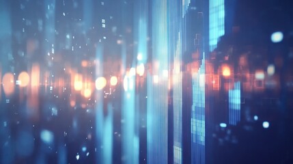 Poster - Abstract city lights digital display
