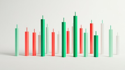 Poster - Abstract 3D bar graph chart illustration