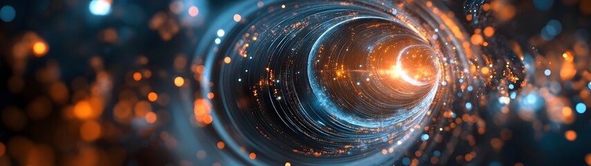 Aufkleber - Mesmerizing Cosmic Vortex Illuminating the Grandeur of the Universe s Infinite Possibilities  This captivating image portrays a swirling luminous vortex that seems to open a portal into the vast