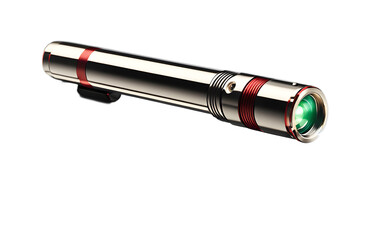 Poster - A laser pointer with a sleek metallic body, isolated on a empty plain background