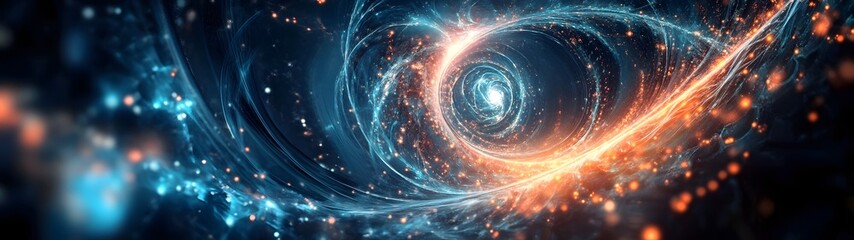 Aufkleber - Mesmerizing Cosmic Vortex Swirling with Vibrant Celestial Energy and Enigmatic Galactic Radiance  Captivating abstract celestial imagery featuring a dynamic luminous spiral of interstellar energy