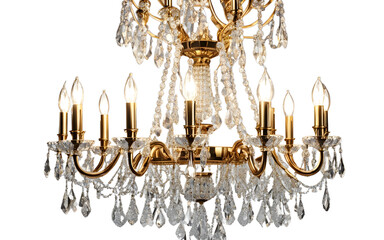 Poster - A luxurious crystal chandelier with multiple tiers, isolated on a empty plain background