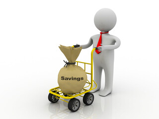 Poster - 3d illustration money saving concept
