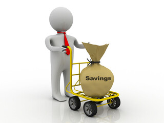 Poster - 3d illustration money saving concept
