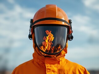 individual wearing a fire suit for arc flash protection emphasizing safety and preparedness in hazar