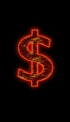 Aufkleber - Glowing dollar sign with digital futuristic feel against dark background value