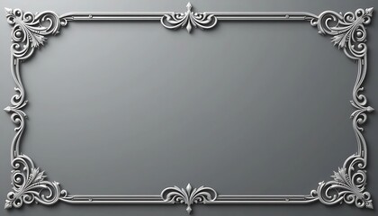 Poster - Elegant Silver Frame with Ornate Floral Design for Displaying Art