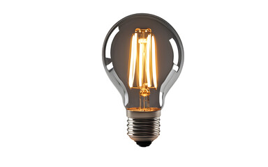 Poster - A modern LED light bulb emitting a warm glow, isolated on a empty plain background