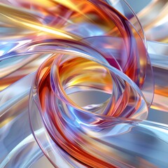 Fototapete - Bright colors twist and overlap forming intricate patterns in a smooth glass-like texture. The blend of vibrant shades creates an energizing visual experience.