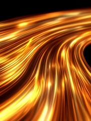 Poster - Golden streaks of light forming dynamic abstract pattern with soft blur