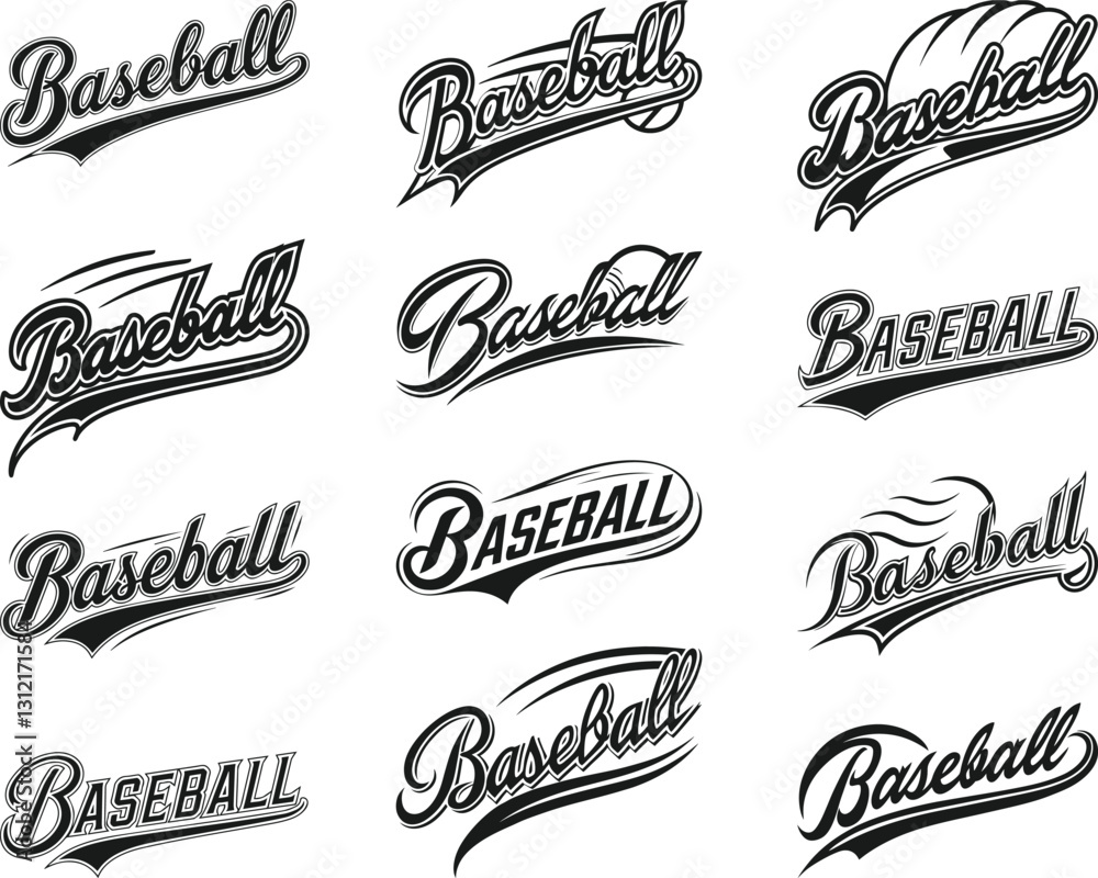 Baseball Logos and Typography, Baseball Lettering typography vector ...