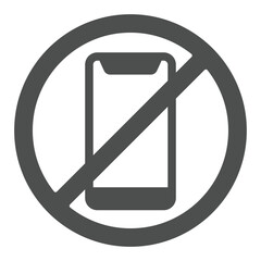 Poster - No phone forbidden solid icon, exhibition concept. Vector graphics. Smartphone prohibited sign on white background, glyph style icon for mobile or web design.