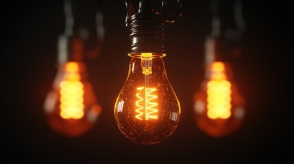 Poster - Light bulb surrounded by a string of lights creating a warm and inviting ambiance for your home or event decor