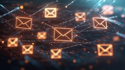 Poster - Collection of multiple emails displayed together representing digital communication and information sharing online today