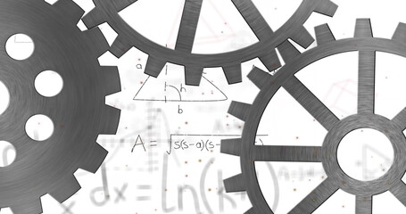Poster - image of mathematical data processing over cogs