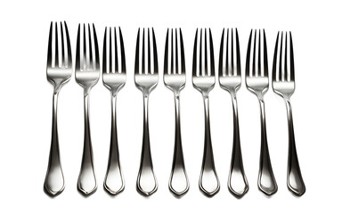 Poster - A set of forks for eating, isolated on a empty plain background