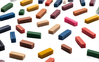 Poster - A set of rubber erasers for correcting pencil marks, isolated on a empty plain background
