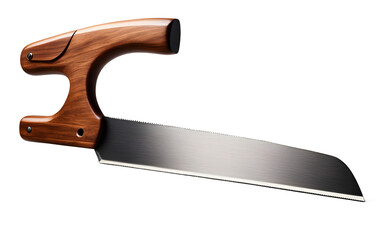 Aufkleber - A sharp hand saw with a wooden handle, isolated on a empty plain background