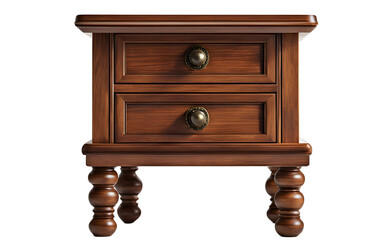 Aufkleber - A small wooden bedside table with a single drawer, isolated on a empty plain background