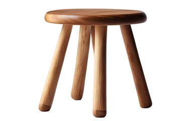 Aufkleber - A small wooden stool with three legs, isolated on a empty plain background