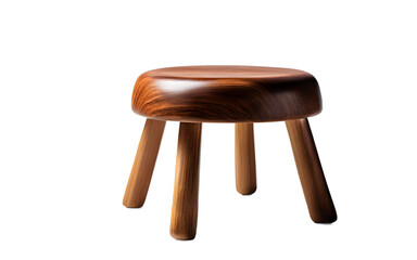 Aufkleber - A small wooden stool with three legs, isolated on a empty plain background