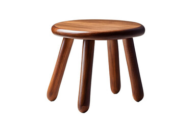 Aufkleber - A small wooden stool with three legs, isolated on a empty plain background