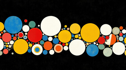 Wall Mural - Abstract colorful circles on a black background