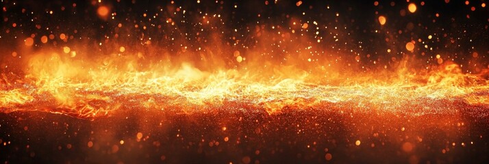 Wall Mural - Mesmerizing flames create a dramatic contrast in the dark.