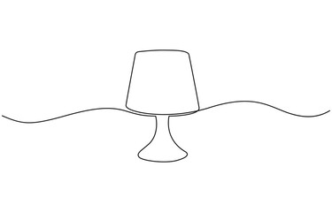 Aufkleber - Table lamp isolated on white background. One line continuous interior lamp vector illustration, Continuous one line drawing of moka pot- barista equipment editable stroke.