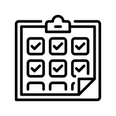 Poster - Clipboard with Checkmarks line icon. Universal creative premium symbol. Vector sign icon logo template. Vector illustration