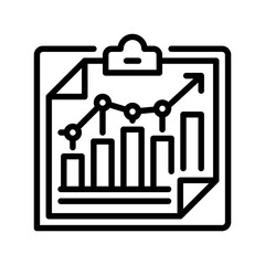 Poster - Clipboard with Graph line icon. Universal creative premium symbol. Vector sign icon logo template. Vector illustration