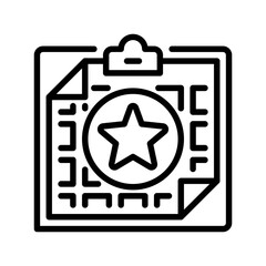 Poster - Clipboard with Star line icon. Universal creative premium symbol. Vector sign icon logo template. Vector illustration