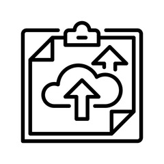 Poster - Clipboard with Cloud Upload line icon. Universal creative premium symbol. Vector sign icon logo template. Vector illustration