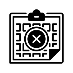 Poster - Clipboard with X Mark line icon. Universal creative premium symbol. Vector sign icon logo template. Vector illustration