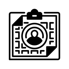 Poster - Clipboard with User line icon. Universal creative premium symbol. Vector sign icon logo template. Vector illustration