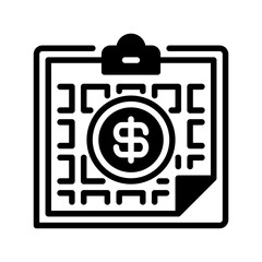 Poster - Clipboard with Dollar Sign line icon. Universal creative premium symbol. Vector sign icon logo template. Vector illustration