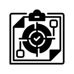 Poster - Clipboard with Target line icon. Universal creative premium symbol. Vector sign icon logo template. Vector illustration
