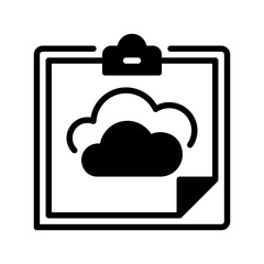 Poster - Clipboard with Cloud line icon. Universal creative premium symbol. Vector sign icon logo template. Vector illustration