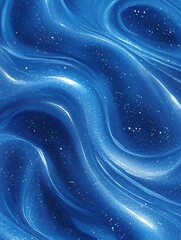 Poster - intricate cosmic waves with twinkling lights in mesmerizing hues of blue