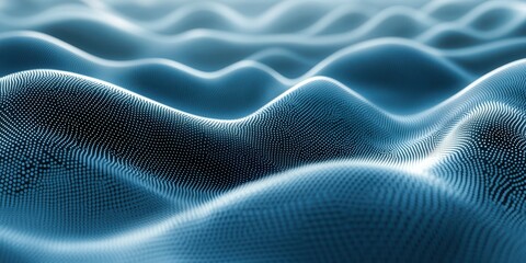 Poster - Digital representation of abstract waves flowing in shades of blue creating a mesmerizing visual experience