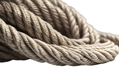 Aufkleber - A thick coiled rope with a rough texture, isolated on a empty plain background